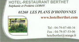 Hotel restaurant Berthet - Les Plans d‘Hotonnes